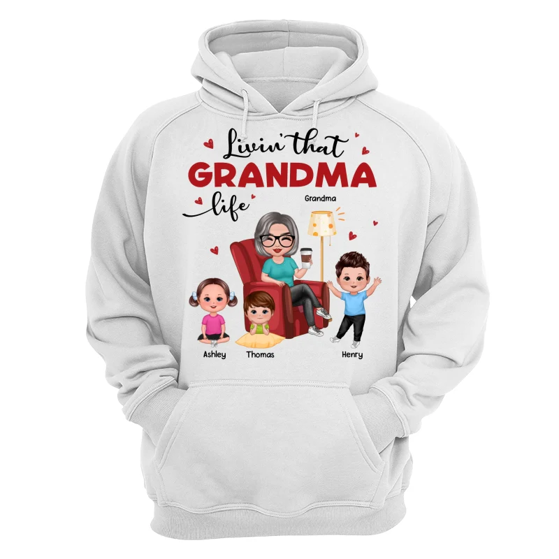 Livin‘ That Grandma Life Doll Grandma Grandkids Personalized Shirt - Image 13
