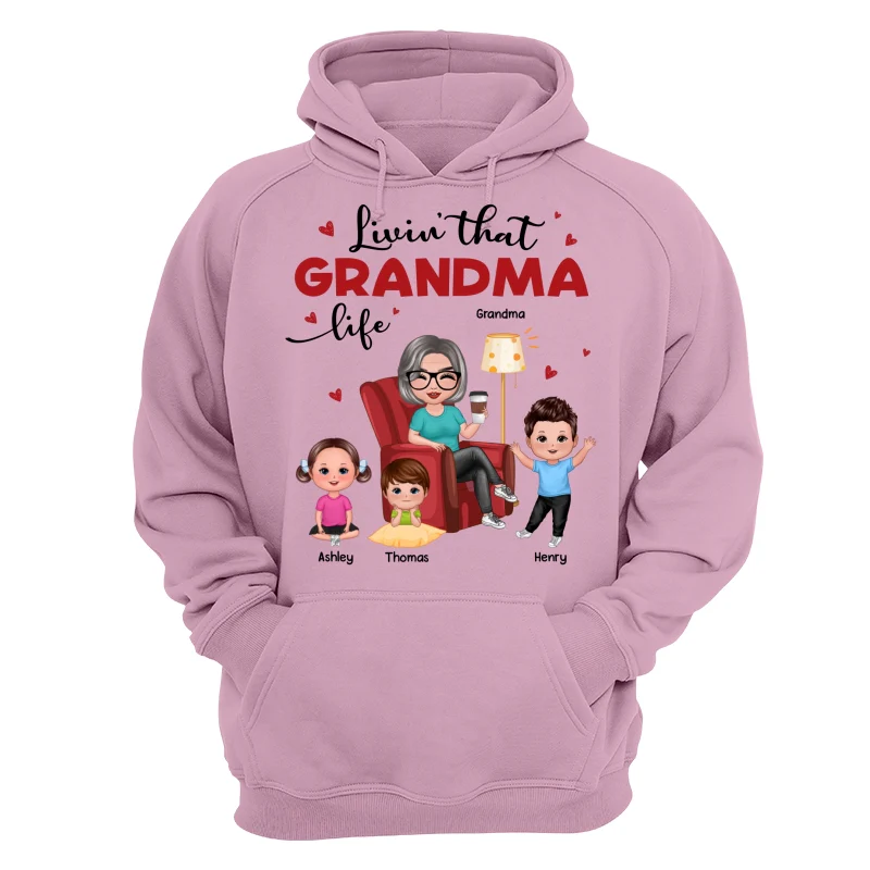 Livin‘ That Grandma Life Doll Grandma Grandkids Personalized Shirt - Image 15