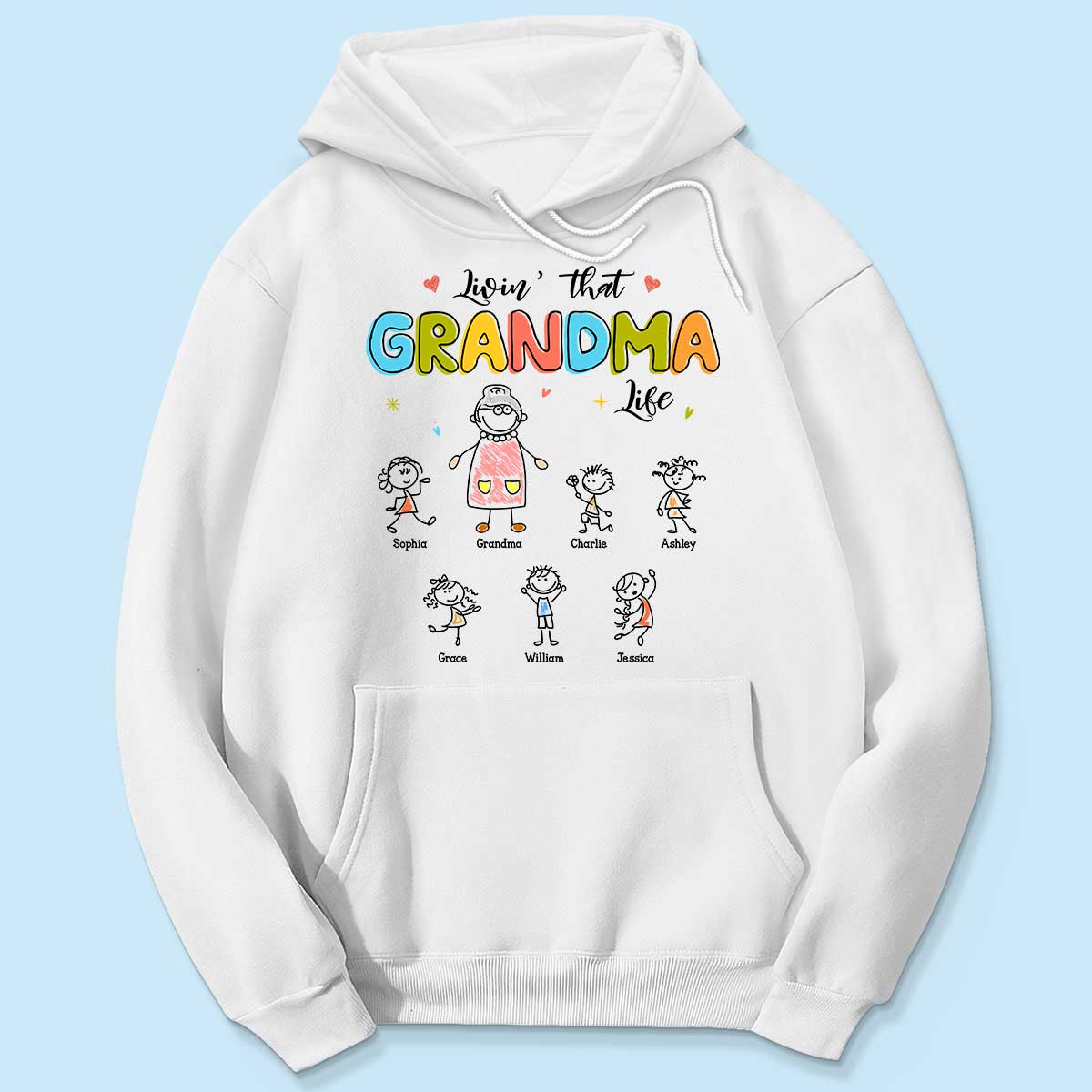 Livin' That Grandma Life Drawing Personalized Shirt - Image 5