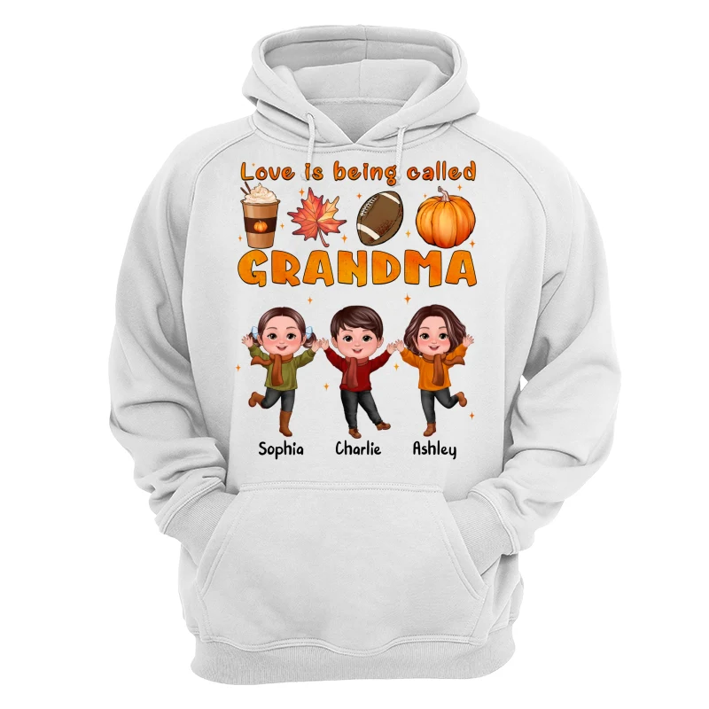 Livin‘ That Grandma Life Fall Season Happy Doll Kids Personalized Shirt - Image 13