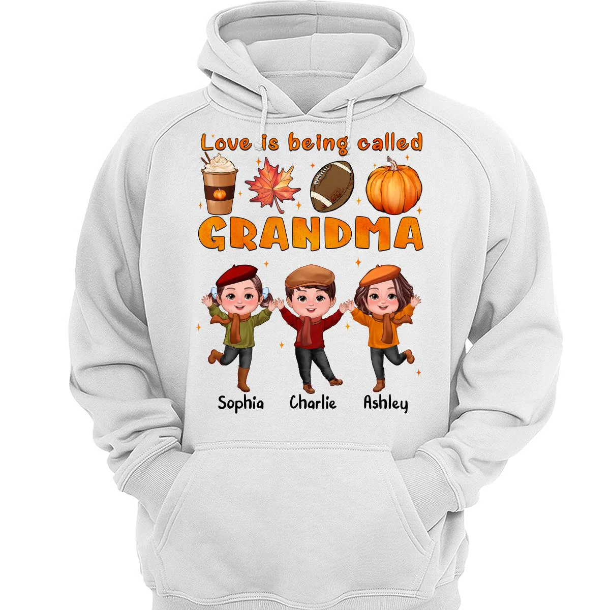 Livin‘ That Grandma Life Fall Season Happy Doll Kids Personalized Shirt - Image 3