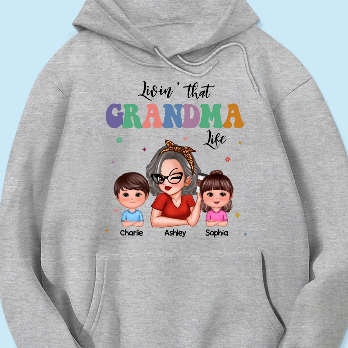 Livin' That Grandma Life Grandma Grandkids Colorful Stylish Graphic, Personalized Shirt, Gift For Grandma - Image 16