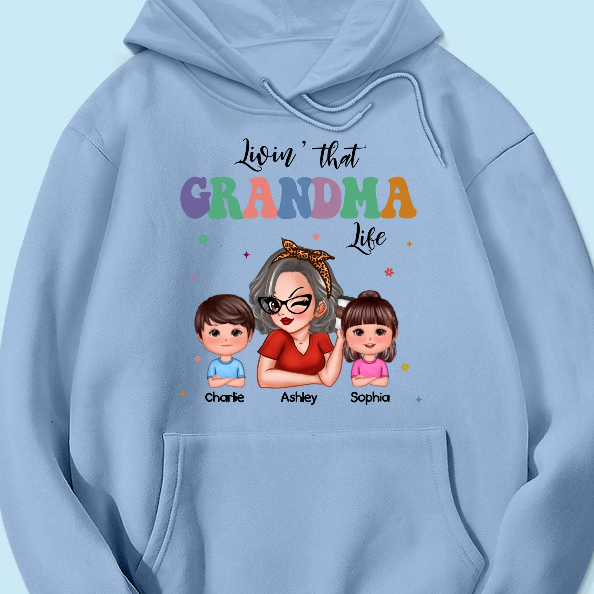 Livin' That Grandma Life Grandma Grandkids Colorful Stylish Graphic, Personalized Shirt, Gift For Grandma - Image 18
