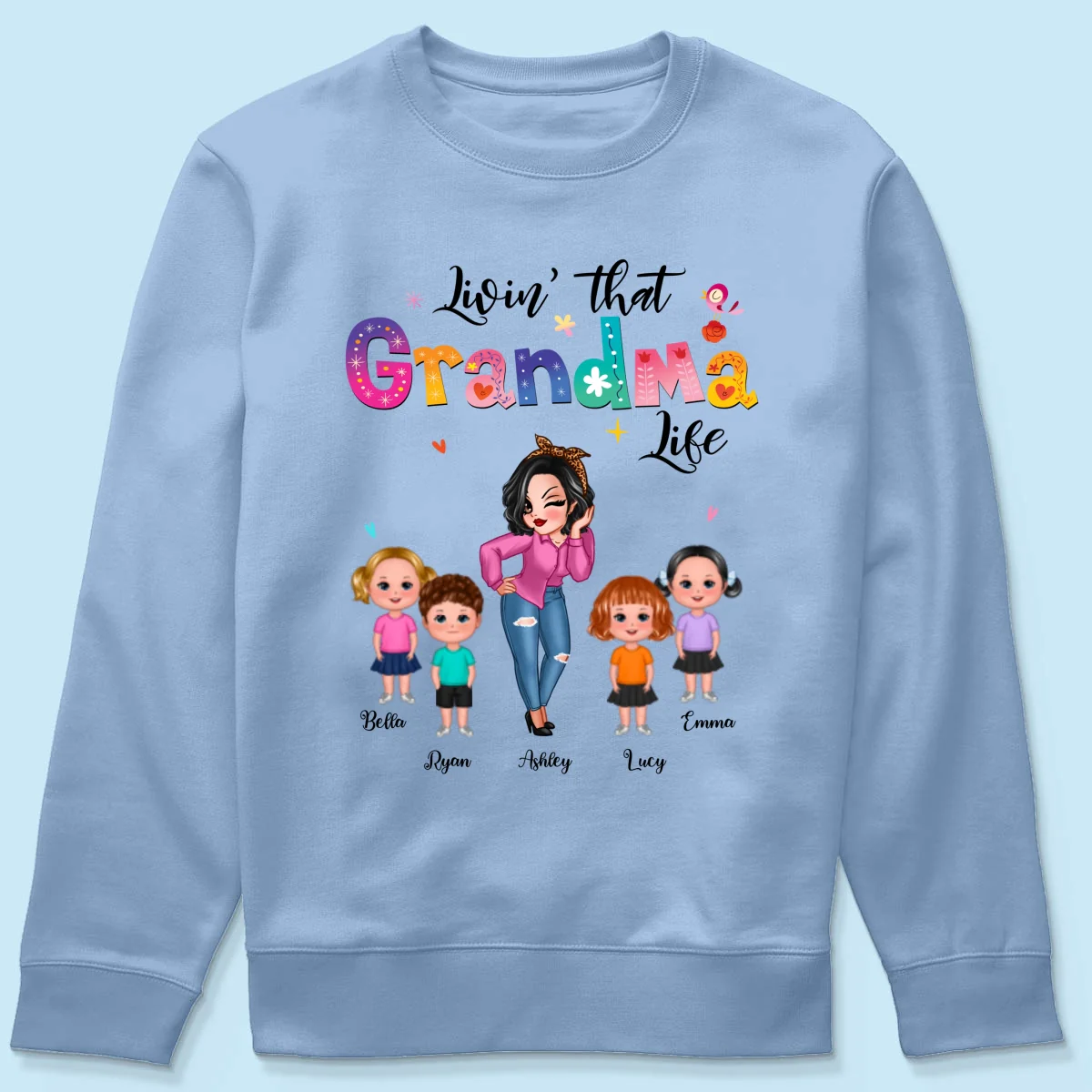 Livin‘ That Grandma Life Sassy Girl Gift For Grandma Personalized Shirt - Image 20