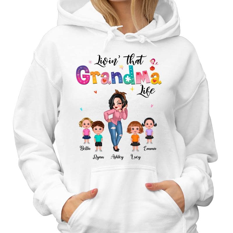 Livin‘ That Grandma Life Sassy Girl Gift For Grandma Personalized Shirt - Image 4