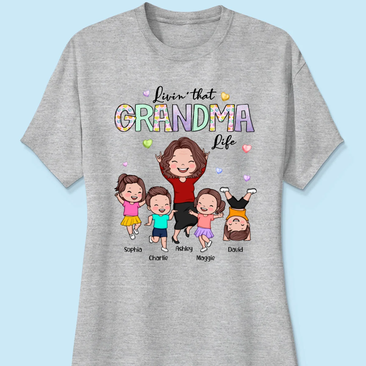 Livin' That Grandma Life Vector Happy Kids Personalized Shirt - Image 12