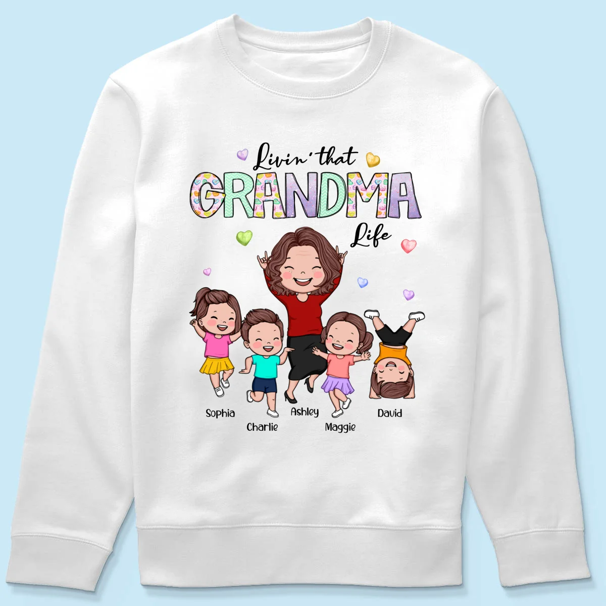 Livin' That Grandma Life Vector Happy Kids Personalized Shirt - Image 19
