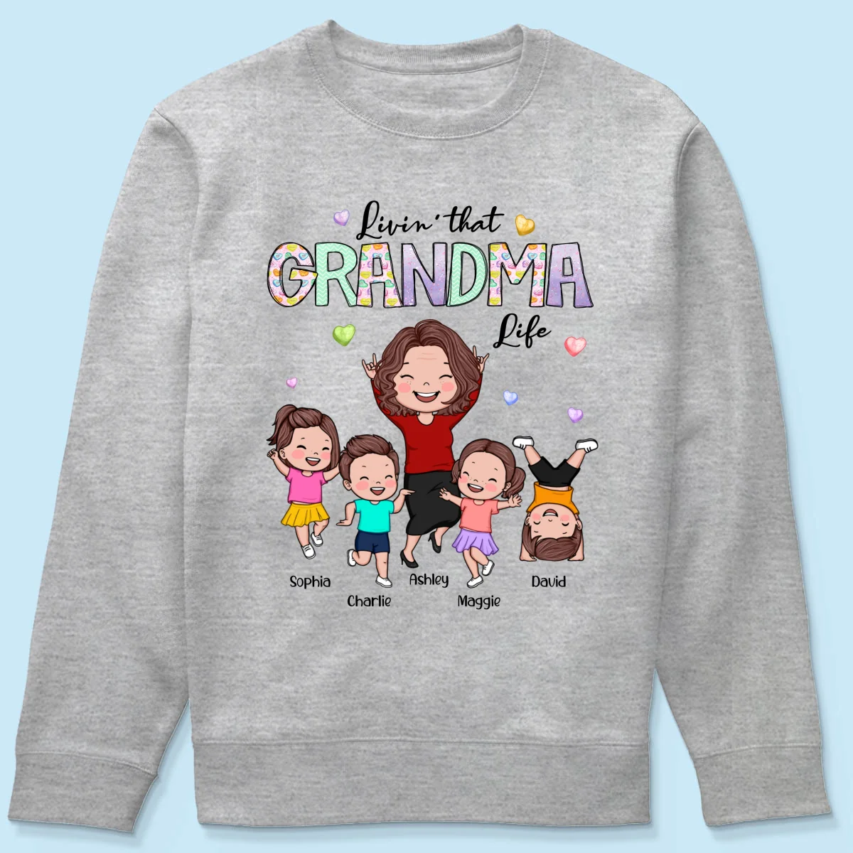 Livin' That Grandma Life Vector Happy Kids Personalized Shirt - Image 20
