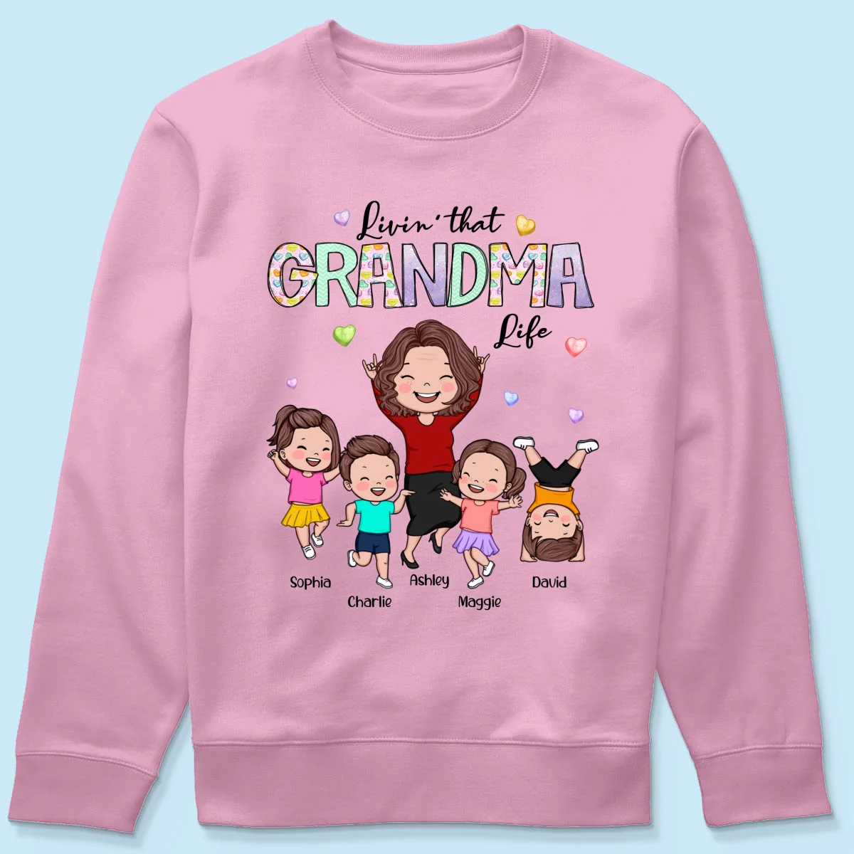 Livin' That Grandma Life Vector Happy Kids Personalized Shirt - Image 21