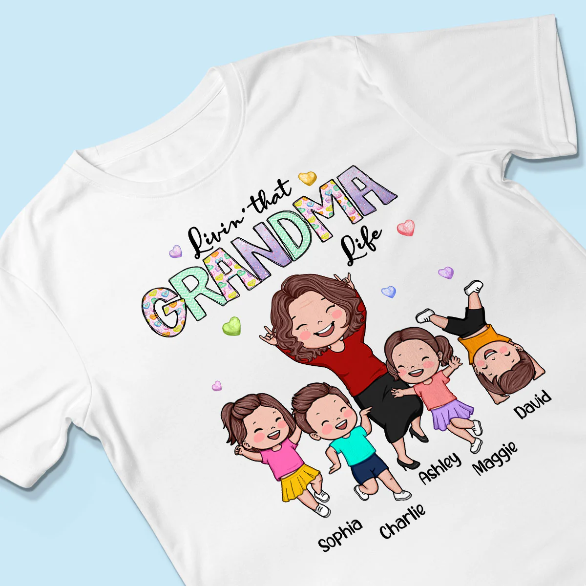 Livin' That Grandma Life Vector Happy Kids Personalized Shirt - Image 3