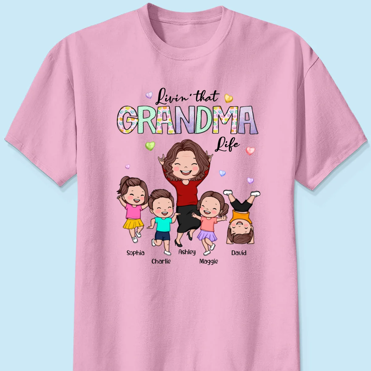 Livin' That Grandma Life Vector Happy Kids Personalized Shirt - Image 9