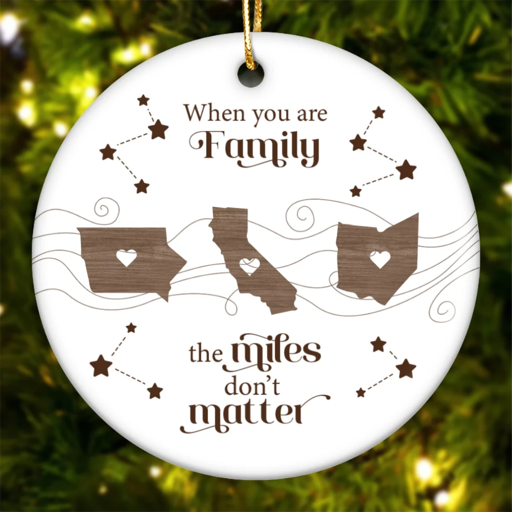 Long Distance Family Friends Siblings Sisters Besties Personalized Ceramic Ornament, Togetherness Christmas Gift - Image 6