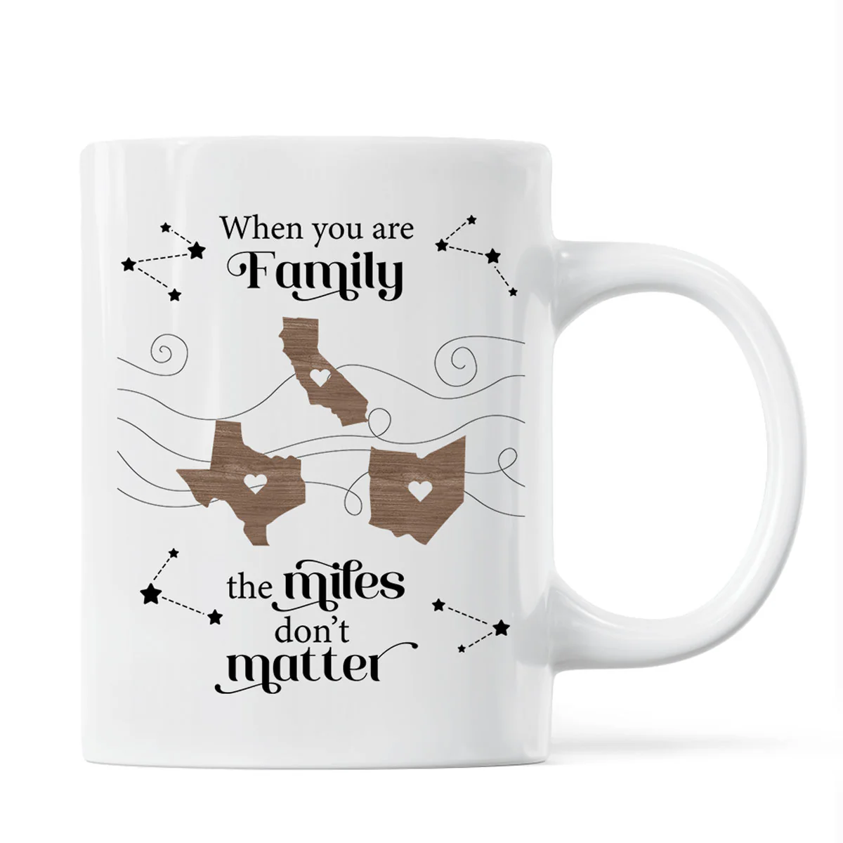 Long Distance Family Friends Siblings Sisters Besties Personalized Mug, Togetherness Christmas Gift - Image 6