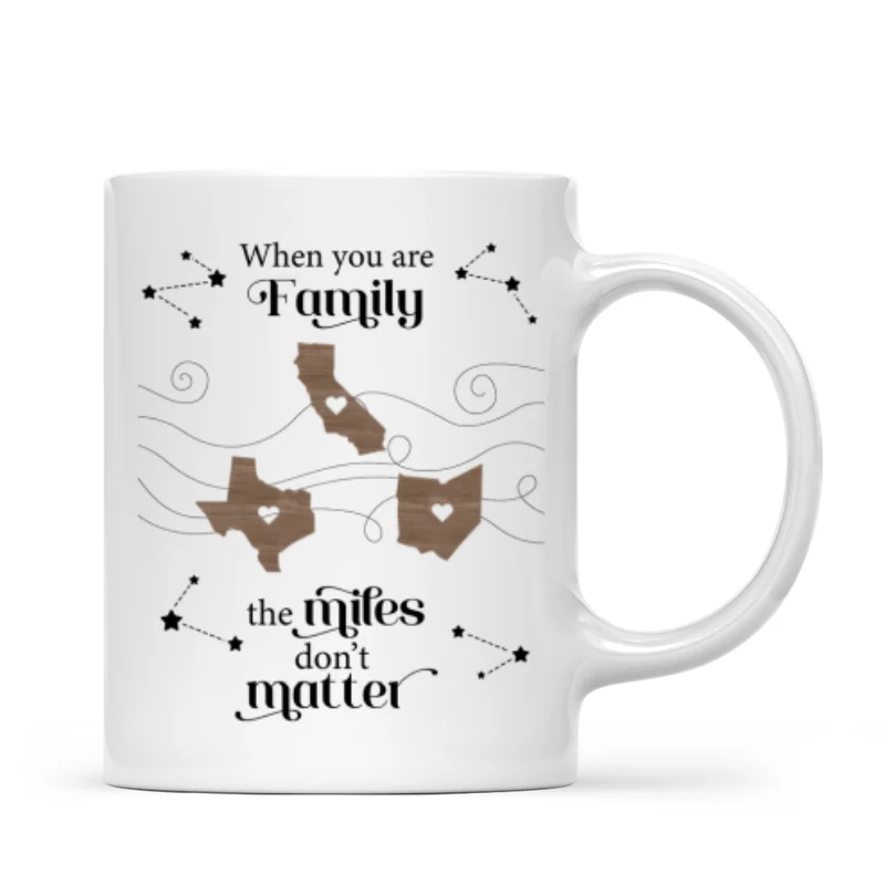 Long Distance Family Friends Siblings Sisters Besties Personalized Mug, Togetherness Christmas Gift - Image 8