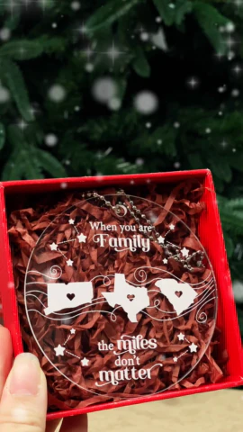Long Distance Family Friends Siblings Sisters Besties Personalized Acrylic Ornament, Togetherness Christmas Gift - Image 2