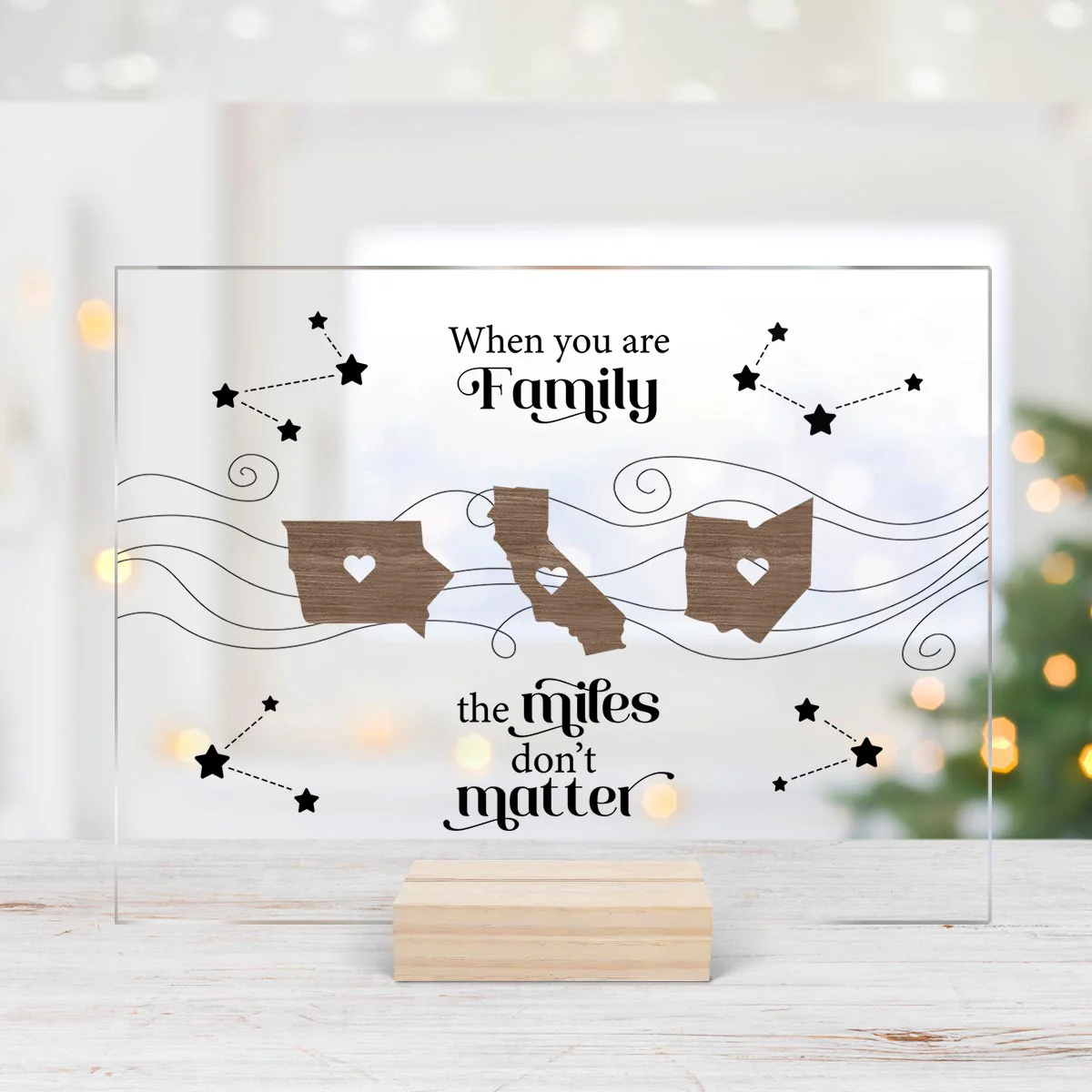 Long Distance Family Friends Siblings Sisters Besties Personalized Acrylic Plaque, Togetherness Christmas Gift - Image 2