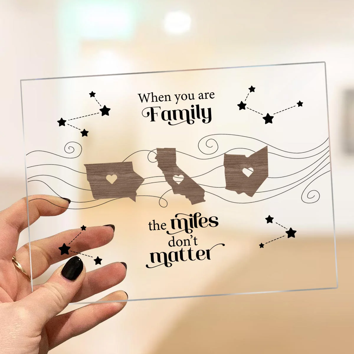 Long Distance Family Friends Siblings Sisters Besties Personalized Acrylic Plaque, Togetherness Christmas Gift - Image 5