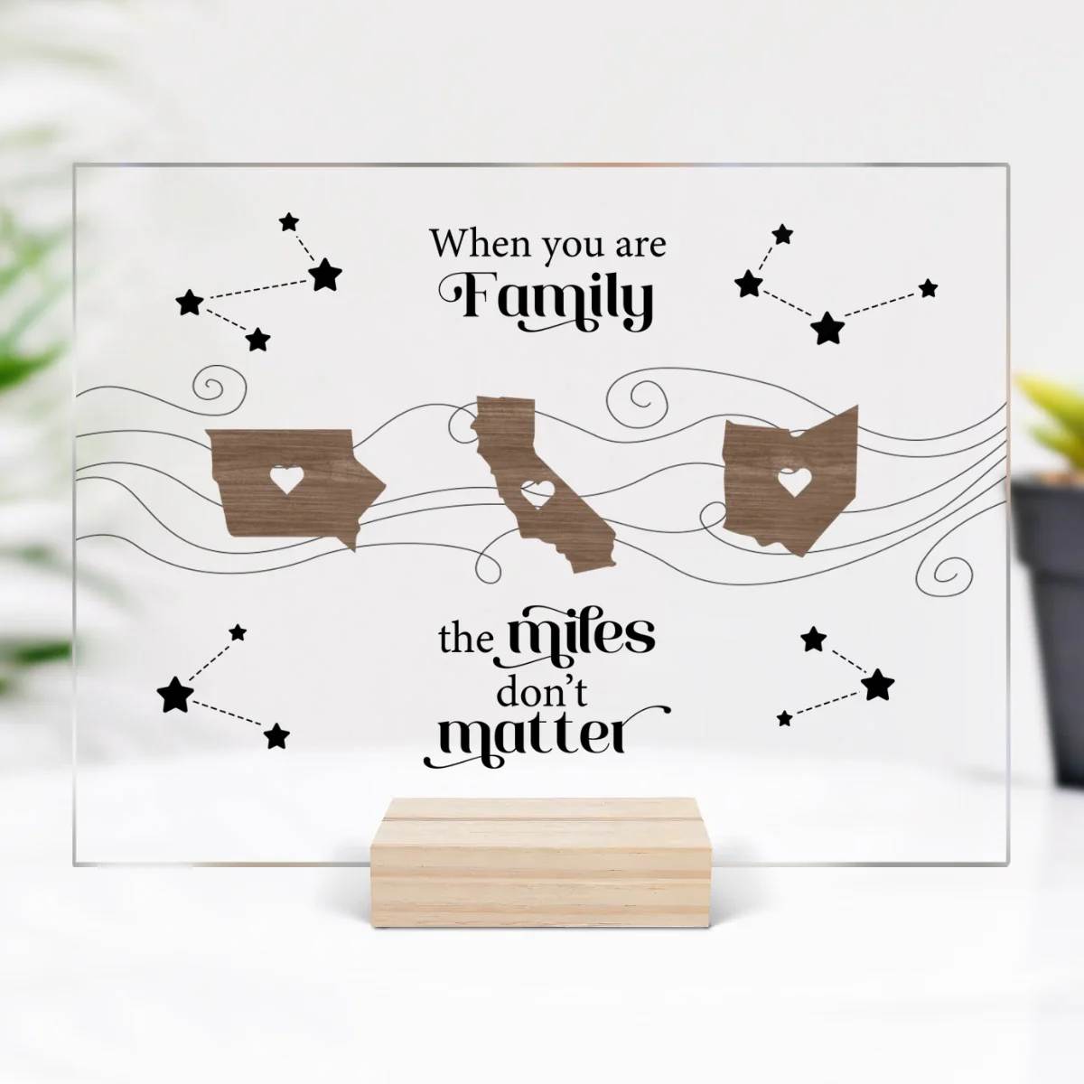 Long Distance Family Friends Siblings Sisters Besties Personalized Acrylic Plaque, Togetherness Christmas Gift - Image 7