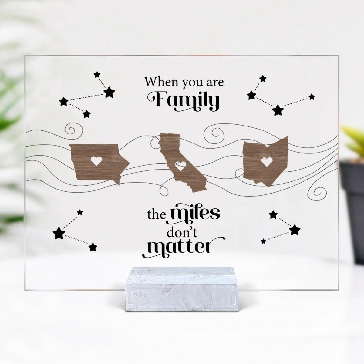 Long Distance Family Friends Siblings Sisters Besties Personalized Acrylic Plaque, Togetherness Christmas Gift - Image 8