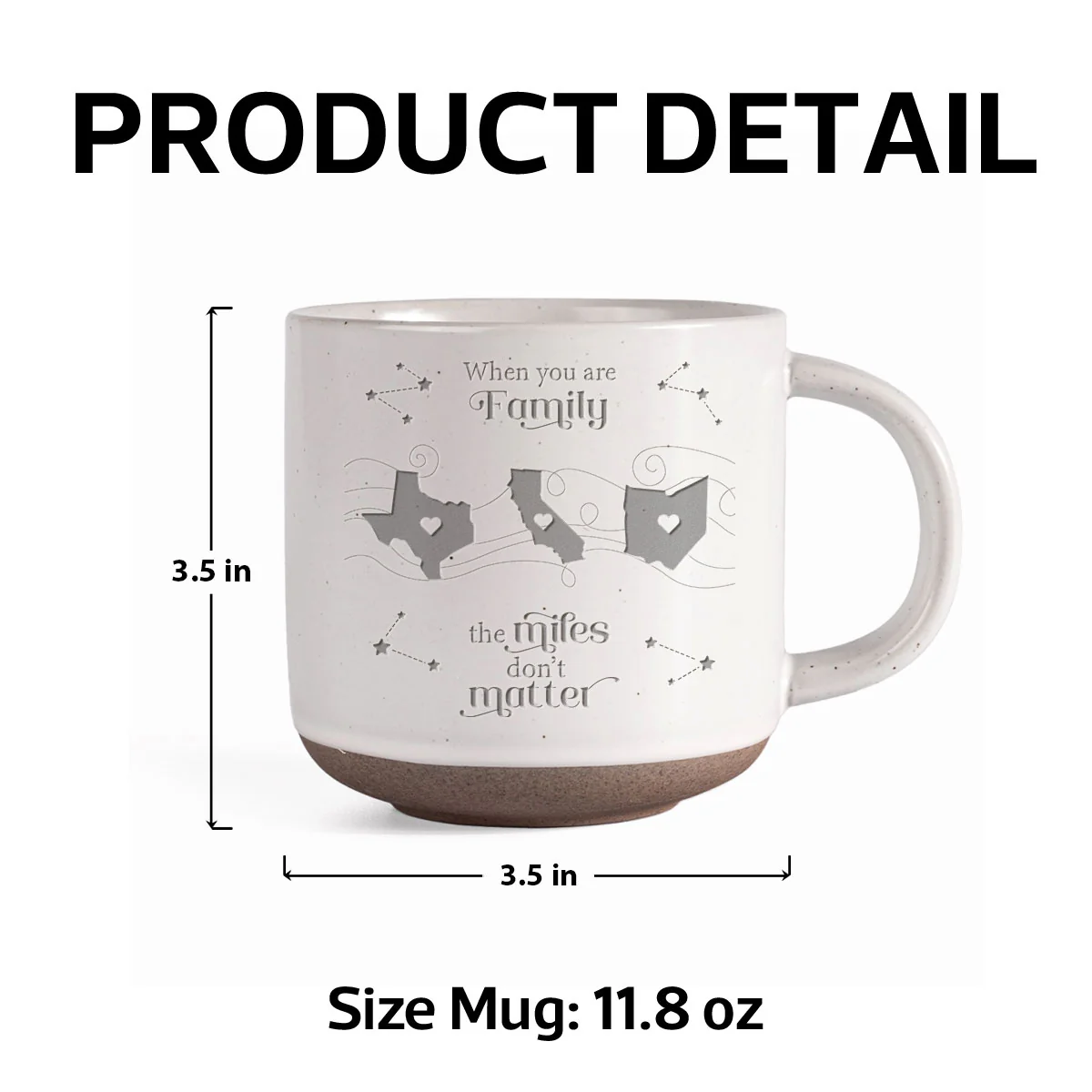 Long Distance Family Friends Siblings Sisters Besties Personalized Engraved Pottery Mug, Togetherness Christmas Gift - Image 10