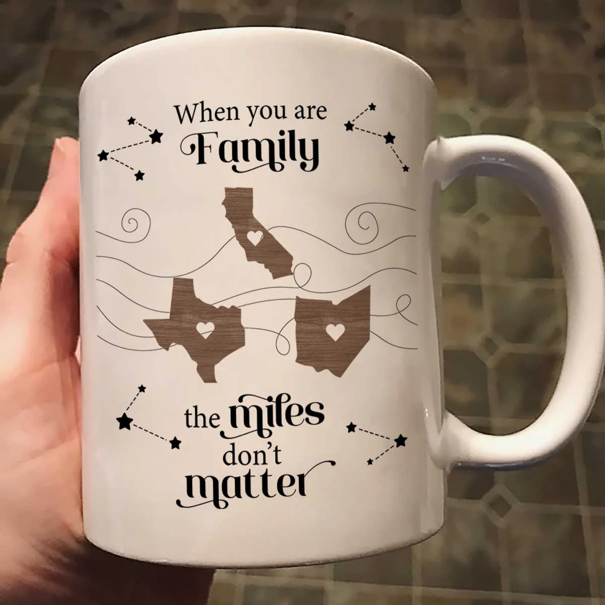 Long Distance Family Friends Siblings Sisters Besties Personalized Mug, Togetherness Christmas Gift, Birthday Gift, Gift For Loved Ones Far Away - Image 4