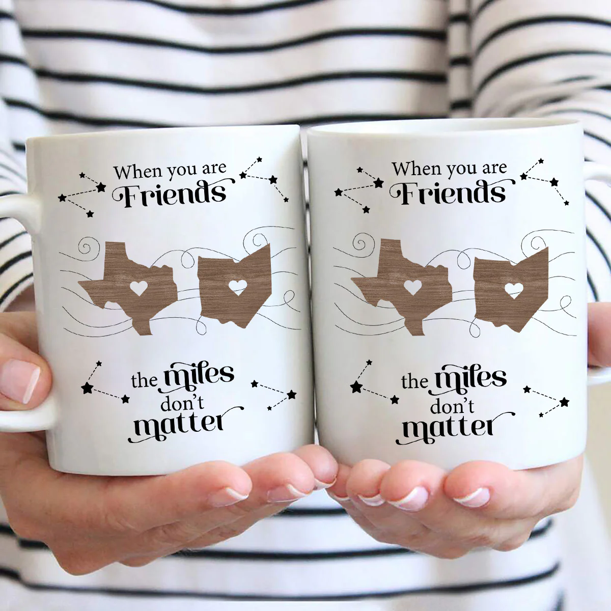 Long Distance Family Friends Siblings Sisters Besties Personalized Mug, Togetherness Christmas Gift, Birthday Gift, Gift For Loved Ones Far Away - Image 5