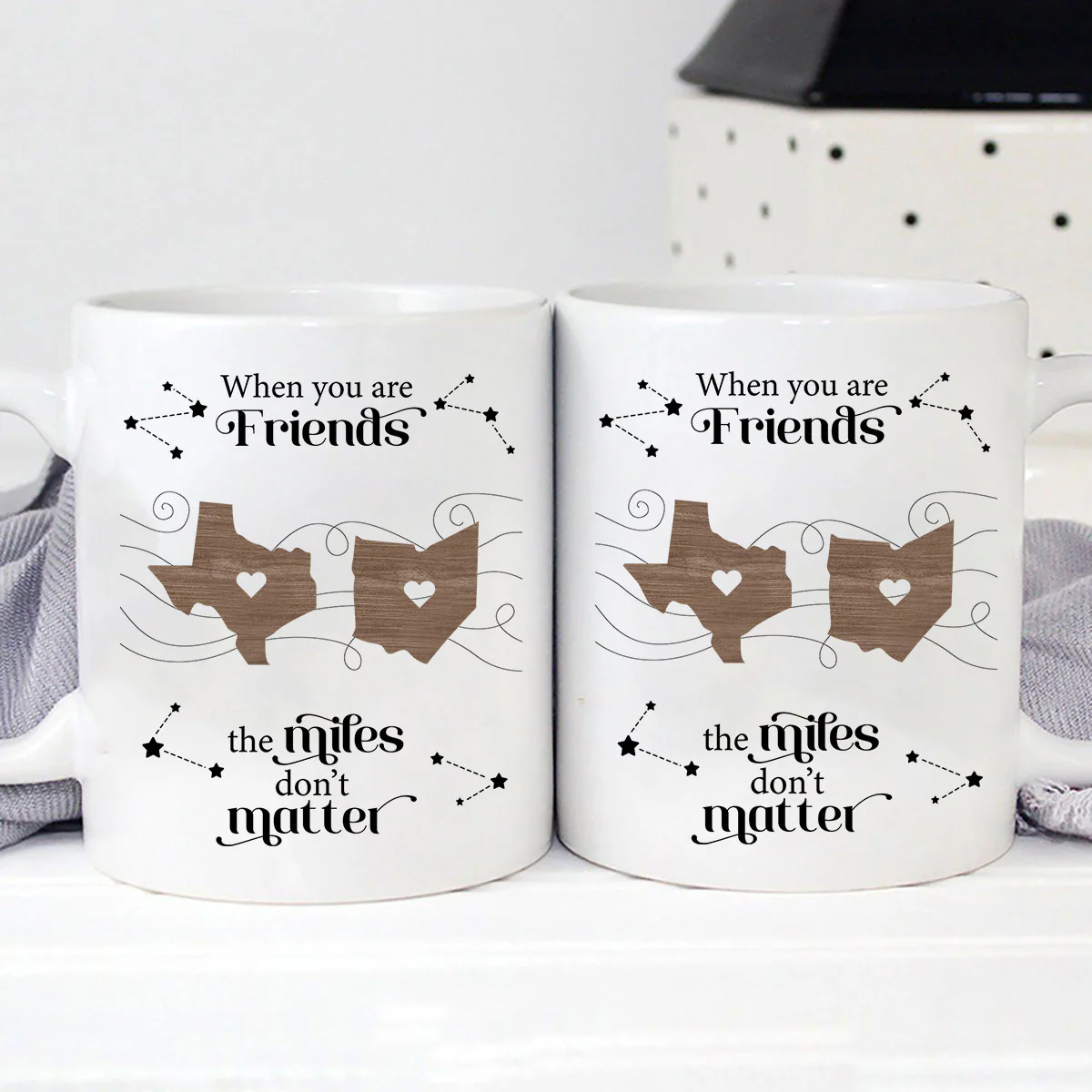 Long Distance Family Friends Siblings Sisters Besties Personalized Mug, Togetherness Christmas Gift, Birthday Gift, Gift For Loved Ones Far Away - Image 6