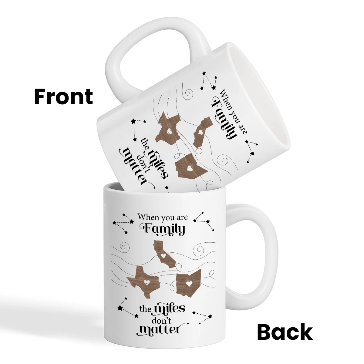 Long Distance Family Friends Siblings Sisters Besties Personalized Mug, Togetherness Christmas Gift, Birthday Gift, Gift For Loved Ones Far Away - Image 8