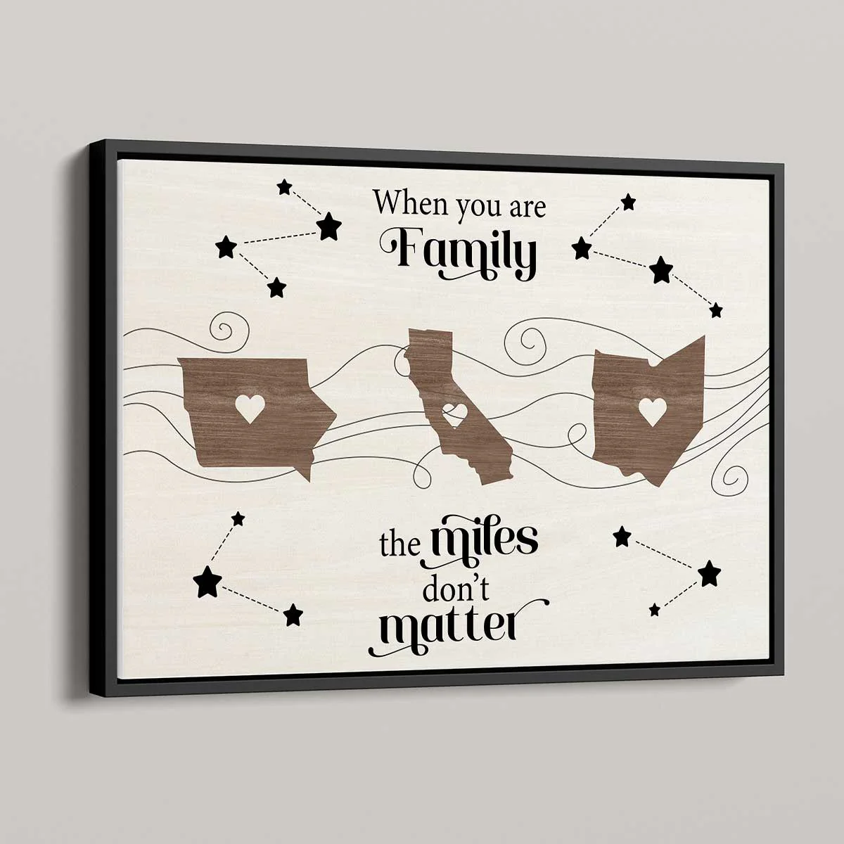Long Distance Family Friends Siblings Sisters Besties Personalized Poster, Togetherness Christmas Gift