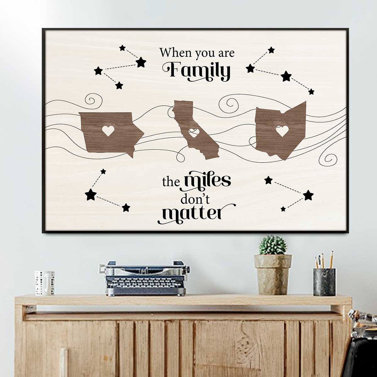 Long Distance Family Friends Siblings Sisters Besties Personalized Poster, Togetherness Christmas Gift - Image 5
