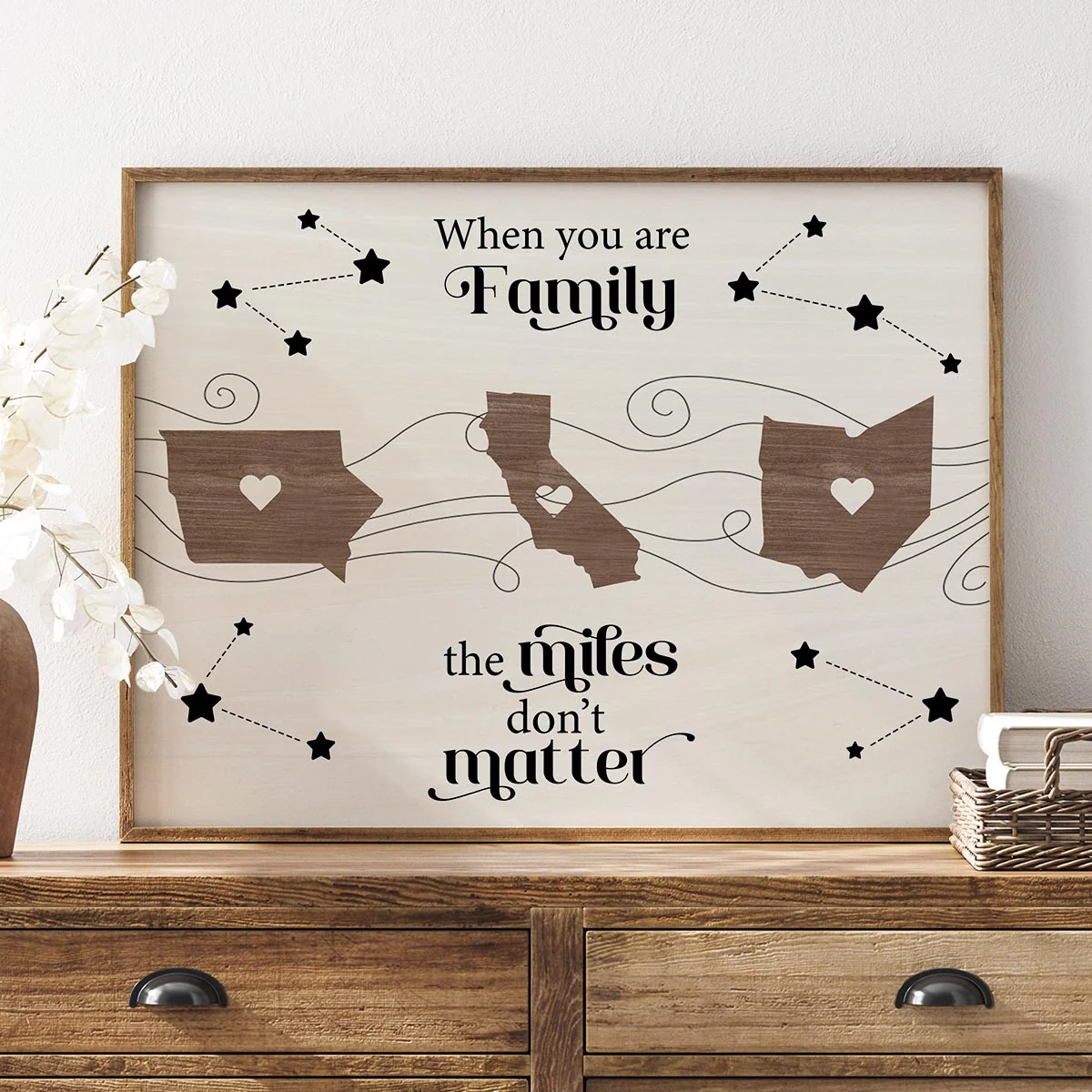 Long Distance Family Friends Siblings Sisters Besties Personalized Poster, Togetherness Christmas Gift - Image 6