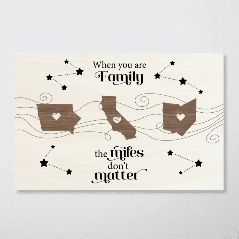 Long Distance Family Friends Siblings Sisters Besties Personalized Poster, Togetherness Christmas Gift - Image 7