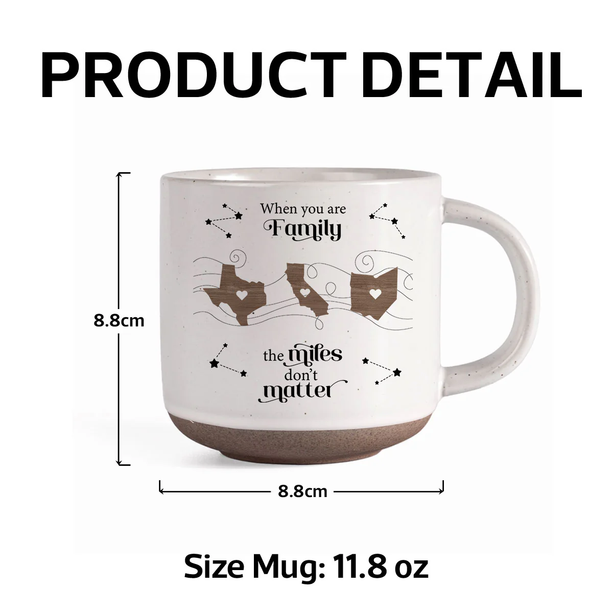 Long Distance Family Friends Siblings Sisters Besties Personalized Pottery Mug, Togetherness Christmas Gift - Image 10