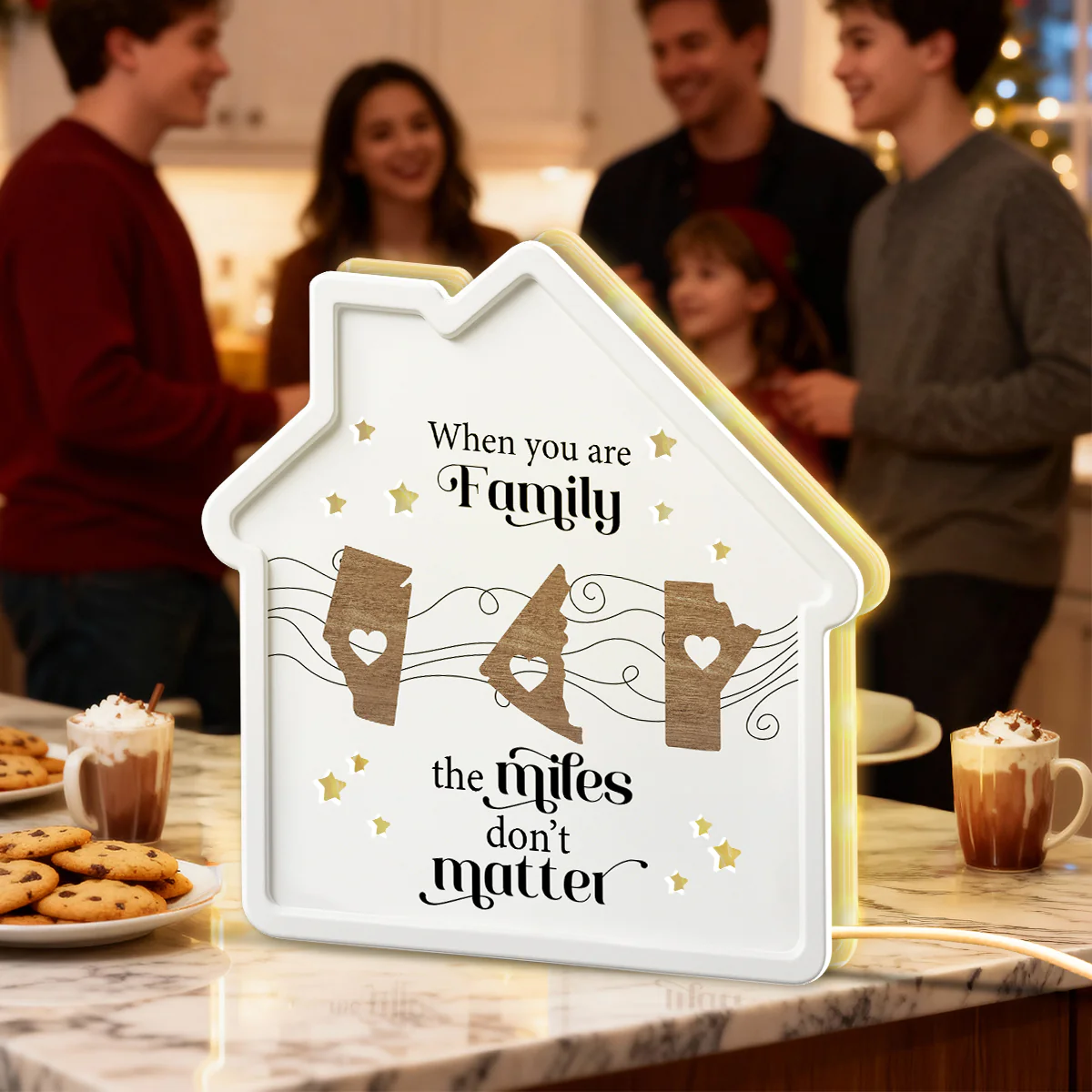 Long Distance When You Are Family Miles Don't Matter Personalized Light Box - Image 2