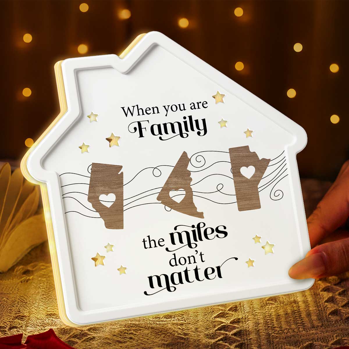 Long Distance When You Are Family Miles Don't Matter Personalized Light Box - Image 4