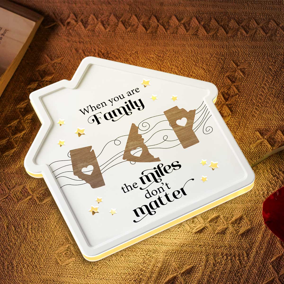 Long Distance When You Are Family Miles Don't Matter Personalized Light Box - Image 5