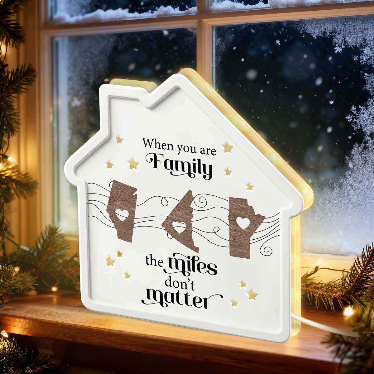 Long Distance When You Are Family Miles Don't Matter Personalized Light Box - Image 8