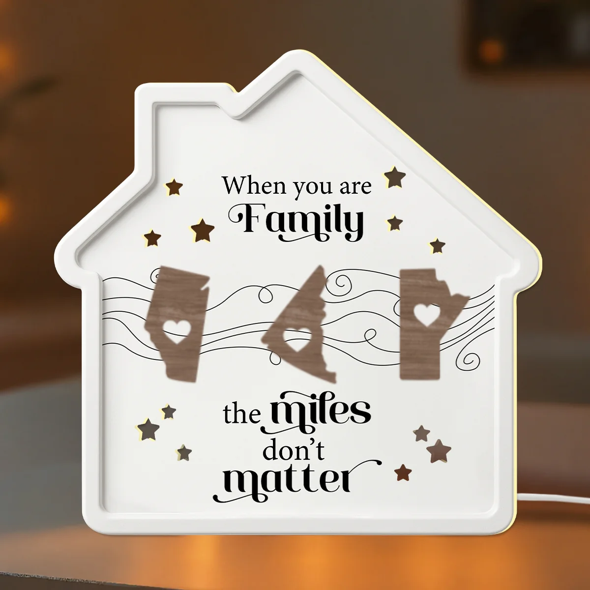 Long Distance When You Are Family Miles Don't Matter Personalized Light Box - Image 9