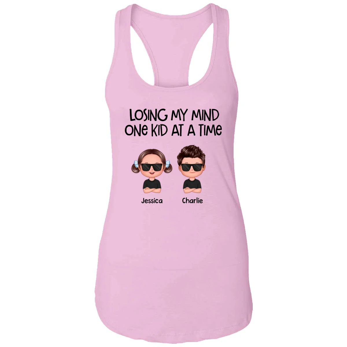 Losing My Mind One Kid At A Time Doll Kids Personalized Tank Top Shirt - Image 11