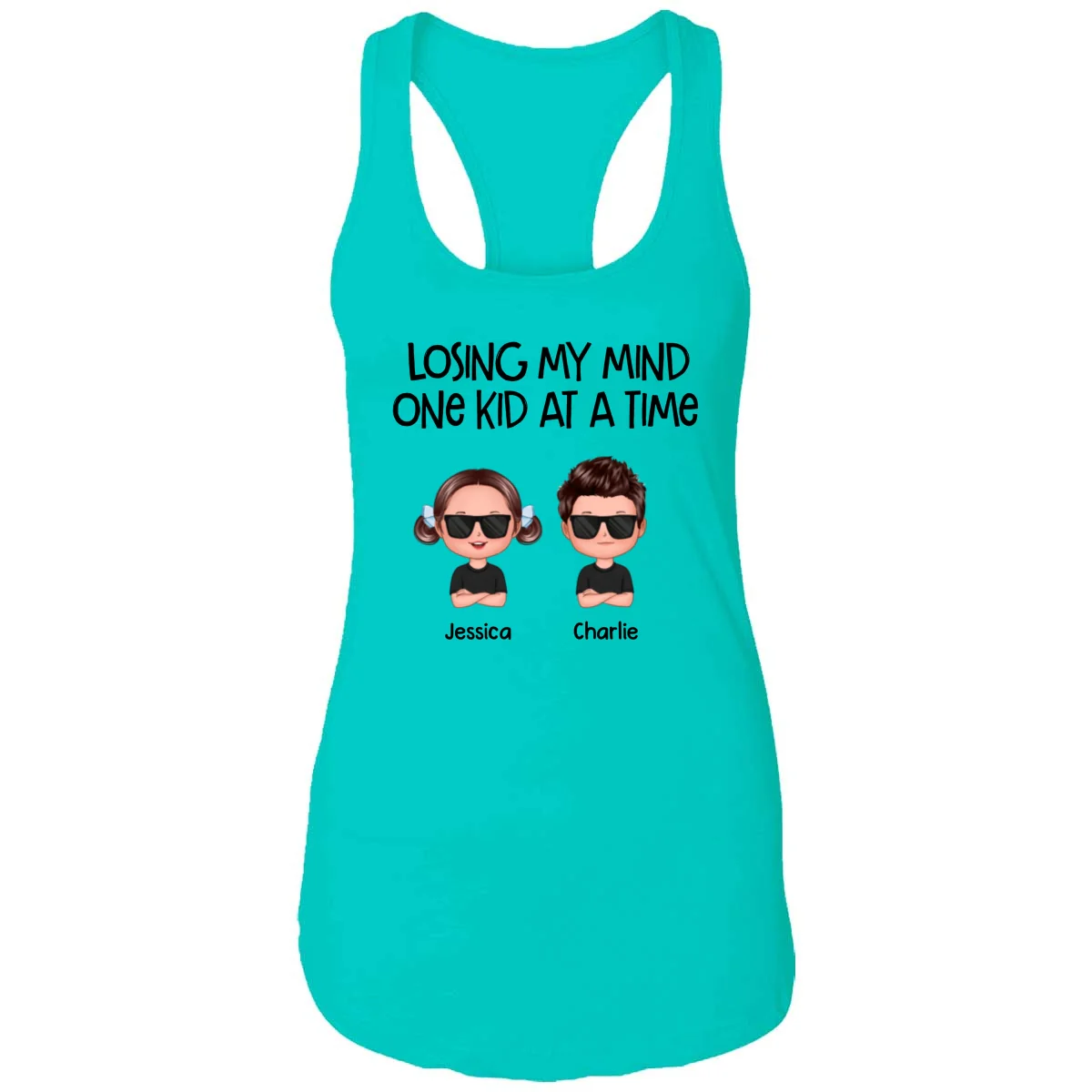 Losing My Mind One Kid At A Time Doll Kids Personalized Tank Top Shirt - Image 7