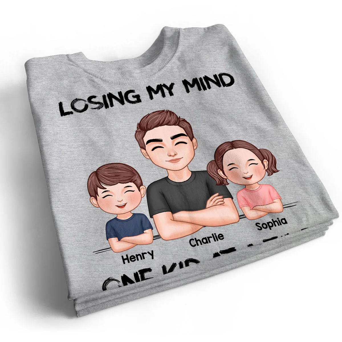 Losing My Mind One Kid At A Time Gift For Dad Personalized Shirt - Image 2