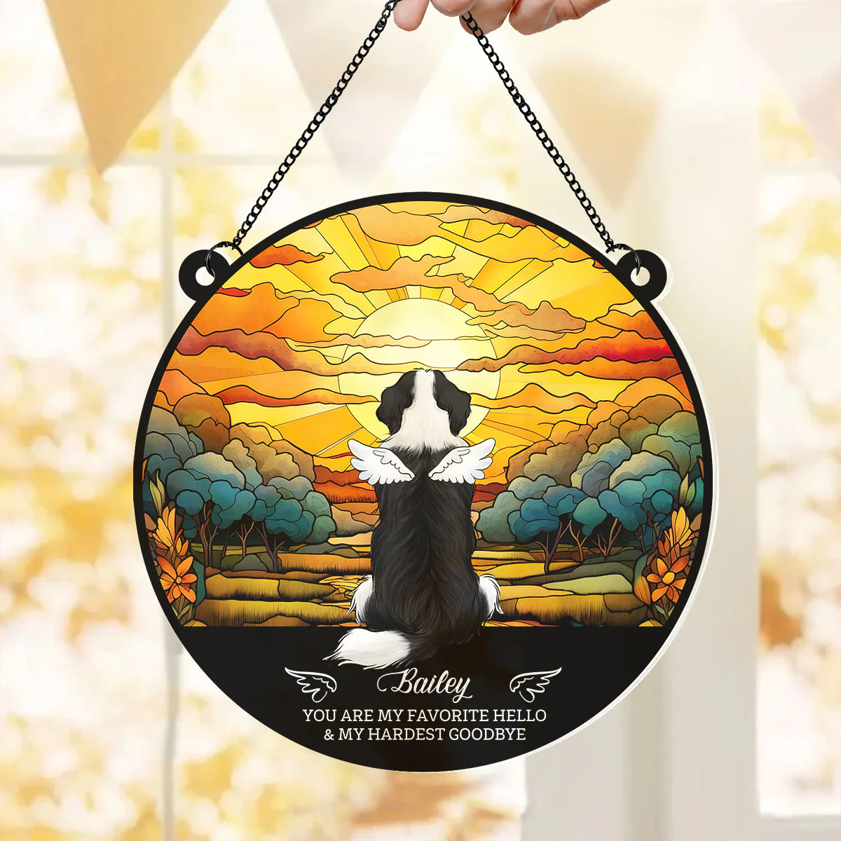 Loss Of Dogs Sympathy Gift Personalized Dog Memorial Suncatcher - Image 2