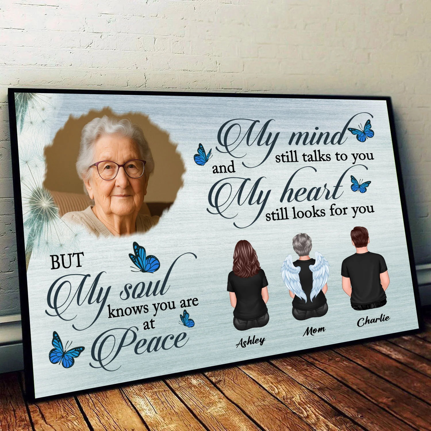 Lost Loved One Family Photo Uploaded Personalized Poster, Memorial gifts, Sympathy Gifts