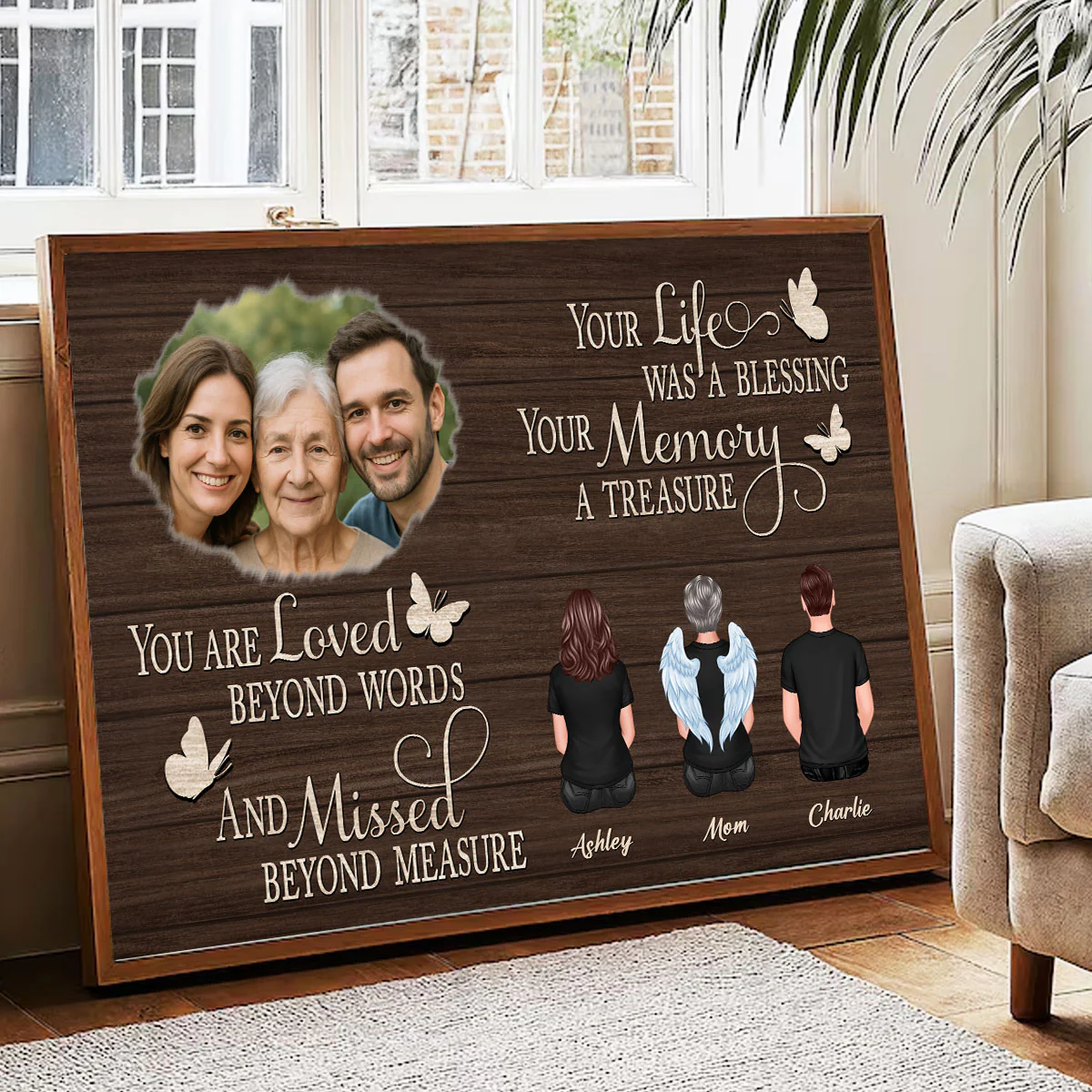 Lost Loved One Family Photo Uploaded Personalized Poster, Memorial gifts, Sympathy Gifts - Image 5