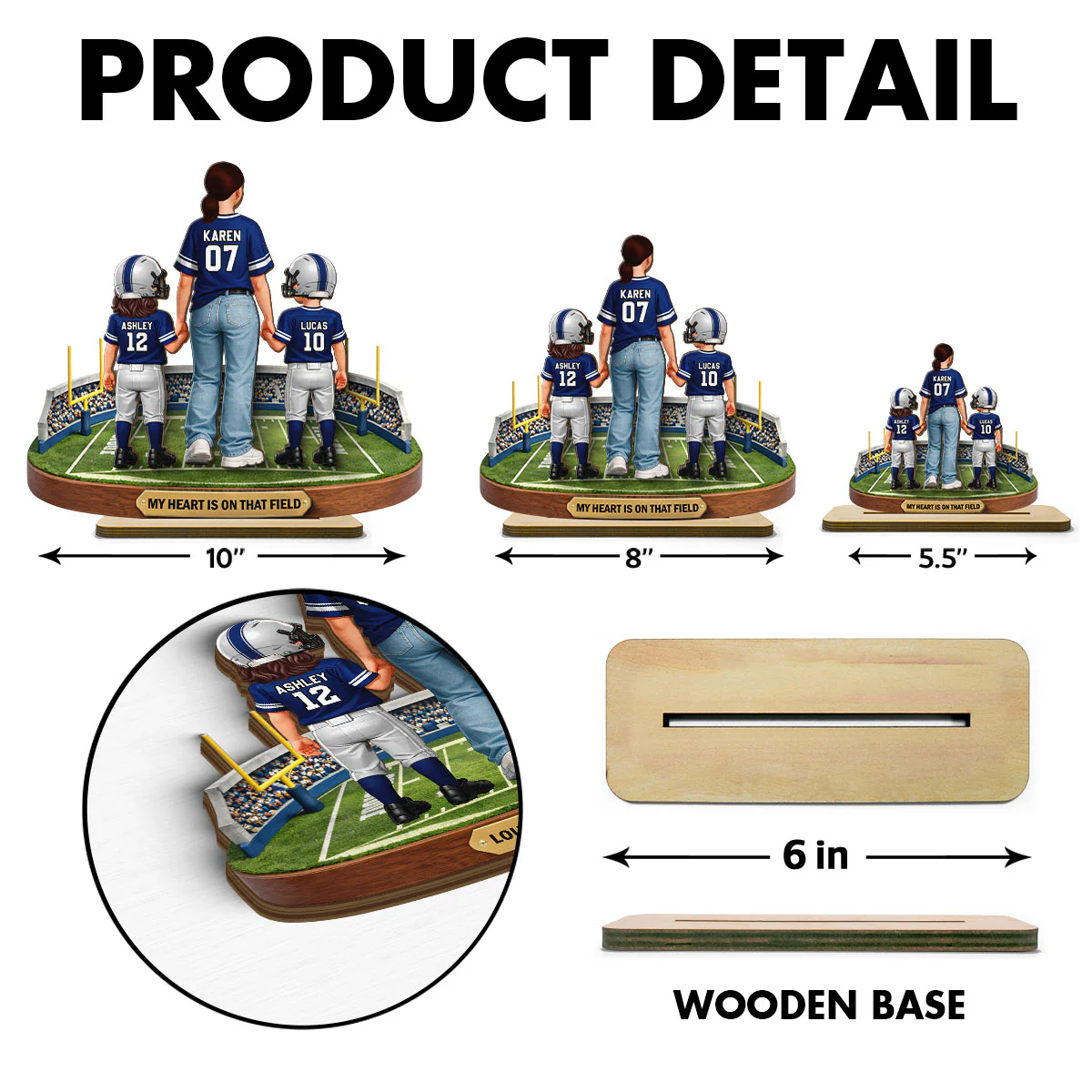 Loud & Proud Football Mom - Personalized 2-Layered Wooden Plaque - Mother's Day Gift, Gift For Football Mom - Image 8