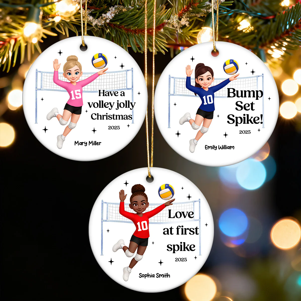Love At First Spike Volleyball Player - Personalized Ceramic Ornament - Christmas Gift For Volleyball Players - Image 7
