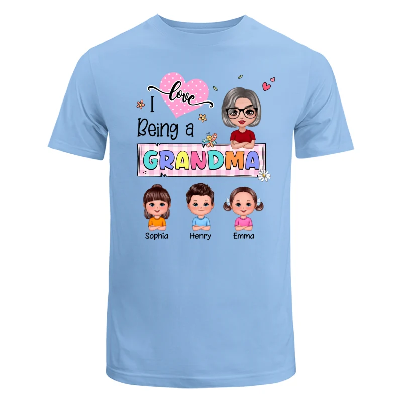 Love Being A Grandma Colorful Pastel Doll Grandma And Grandkids Personalized Shirt - Image 8