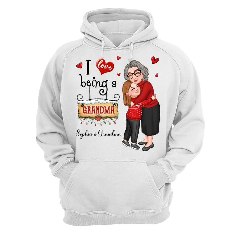 Love Being A Grandma Hugging Grandkid Personalized Hoodie Sweatshirt - Image 13