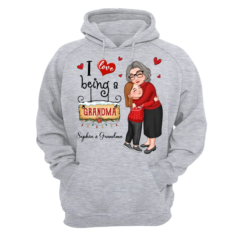 Love Being A Grandma Hugging Grandkid Personalized Hoodie Sweatshirt - Image 14