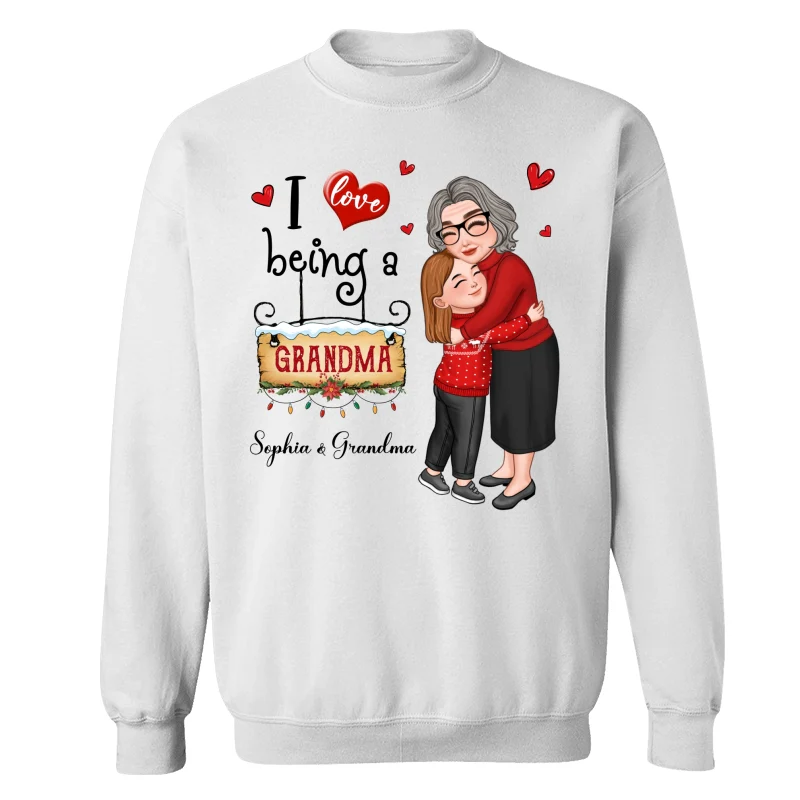 Love Being A Grandma Hugging Grandkid Personalized Hoodie Sweatshirt - Image 17